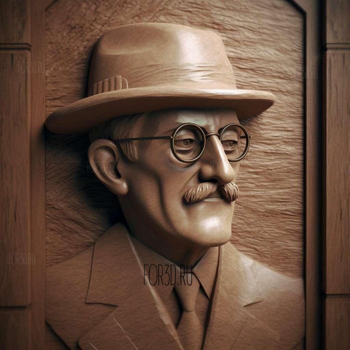 James Joyce 3 stl model for CNC